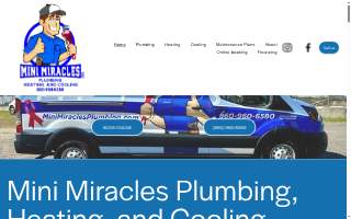 Mini Miracles LLC Plumbing, Heating, and Cooling website
