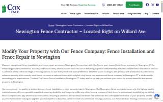 Cox Fence of Newington website