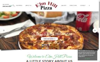 Elm Hill Pizza website