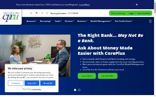 CorePlus Credit Union Norwich website