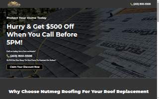 Nutmeg Roofing Company website