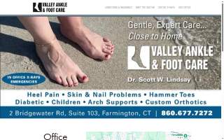 Valley Ankle & Foot Care of Plainville website