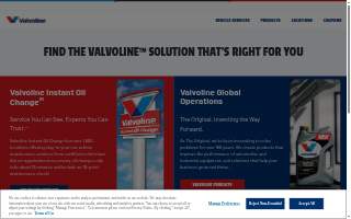 Valvoline Instant Oil Change website
