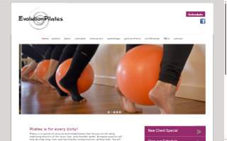 Evolution Pilates Studio website