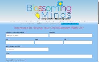 Blossoming Minds Early Childhood Learning Center website