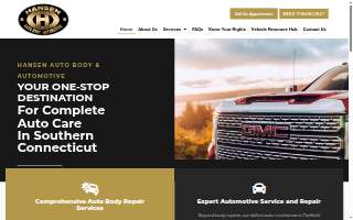 Hansen Auto Body & Automotive website