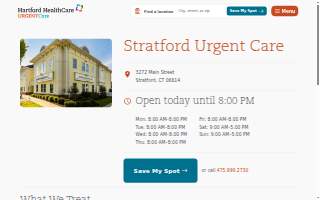 Hartford HealthCare Urgent Care website