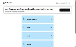 Performance Foot & Ankle Specialists, LLC website