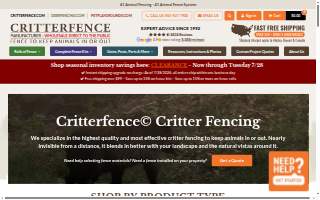Critterfence Deer, Garden & Pet Fencing website