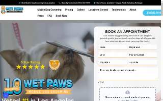 Wet Paws Dog Grooming website