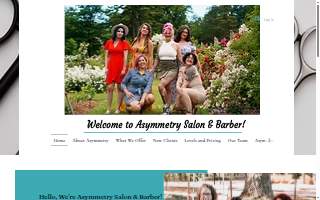 Asymmetry Salon and Barber website