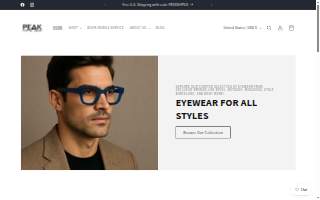 Peak Opticians LLC website