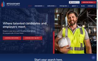 Steadfast Staffing Solutions website