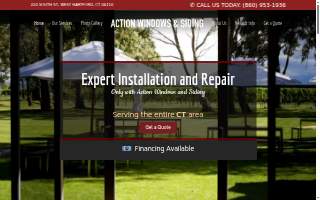 Action Windows & Siding website