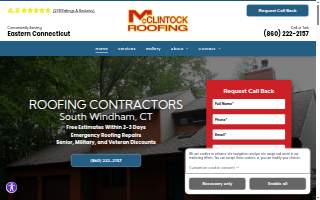 McClintock Roofing website