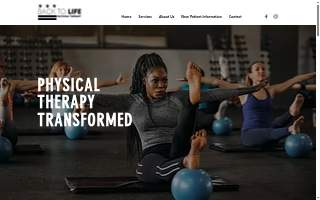 Back To Life Physical Therapy website