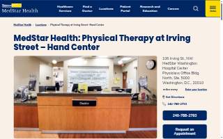 MedStar Health: Physical Therapy at Irving Street - Hand Center website