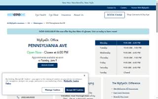 MyEyeDr. of Washington website