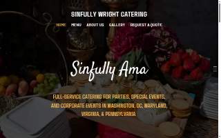Sinfully Wright Catering website