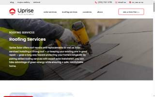 Uprise Solar and Roofing website