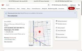 Walgreens Pharmacy at Howard University Hospital website