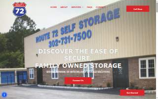 Route 72 Self Storage website