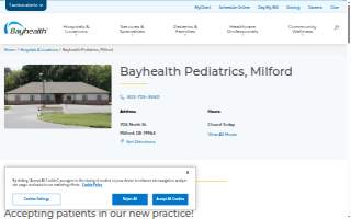 Bayhealth Pediatrics, Milford website
