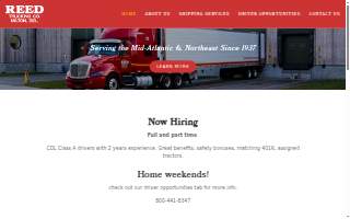 Reed Trucking Co of Bear website