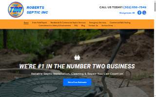 Roberts Septic Inc website