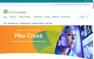 ChristianaCare Imaging Services at Pike Creek website