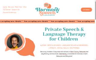 Harmony Speech and Language Services website