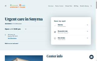 ChristianaCare-GoHealth Urgent Care of Smyrna website