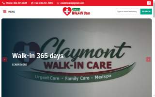 Claymont Walk-In Care website