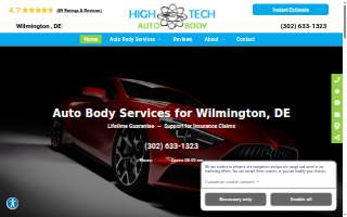 High Tech Auto Body website