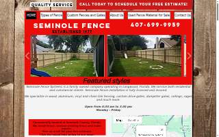 Seminole Fence Systems of Altamonte Springs website