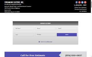 Streamline Electric, Inc. of Aventura website