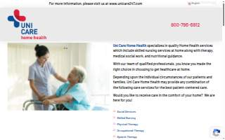 UNICare Home Health Services website