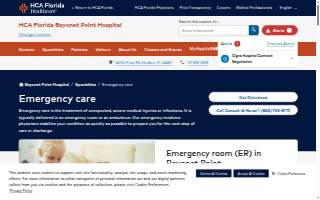 HCA Florida Bayonet Point Hospital Emergency Room website