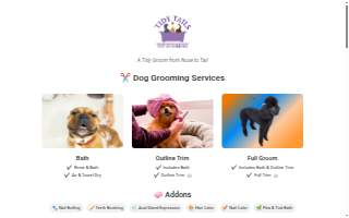 Tidy Tails Pet Grooming website