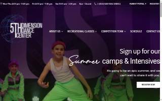 5th Dimension Dance Center of Bloomingdale website