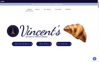 Vincent's French Bakery website
