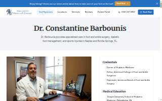 Constantine Barbounis, DPM - Associates in Medicine & Surgery website