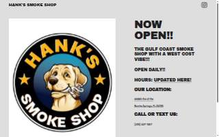 Hank's Smoke Shop website