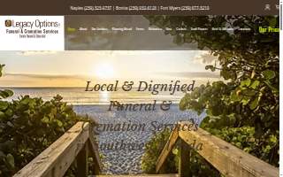 Legacy Options Funeral & Cremation Services website
