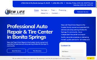 New Life Tires & Auto Repair website