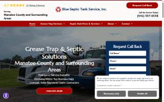 Blue Septic Tank Services Inc website