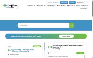 HH Staffing Services website