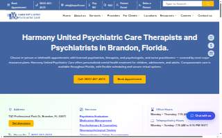 Harmony United Psychiatric Care - Brandon website