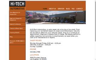 HiTech Automotive website