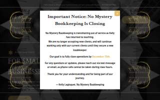 No Mystery Bookkeeping LLC website